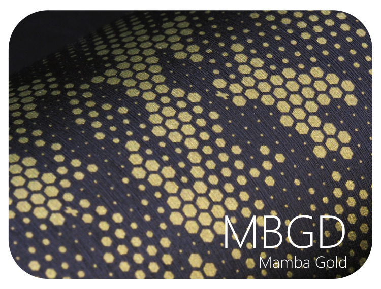 LIFE+GUARD MBGD Mamba Gold LIFE+GUARD WABU Wave Blue vinyl skin sample for 3C protective wraps