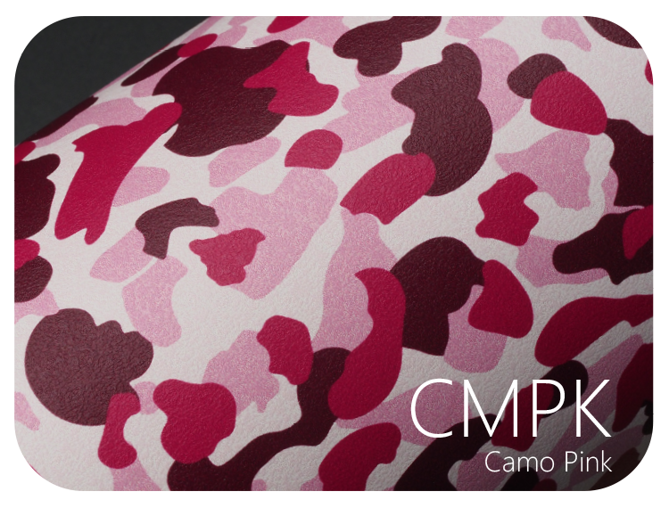 LIFE+GUARD CMPK Camo Pink LIFE+GUARD WABU Wave Blue vinyl skin sample for 3C protective wraps