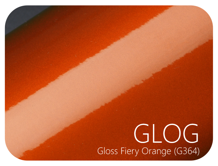 LIFE+GUARD GLOG (G364) Gloss Fiery Orange vinyl skin sample for 3C protective wraps