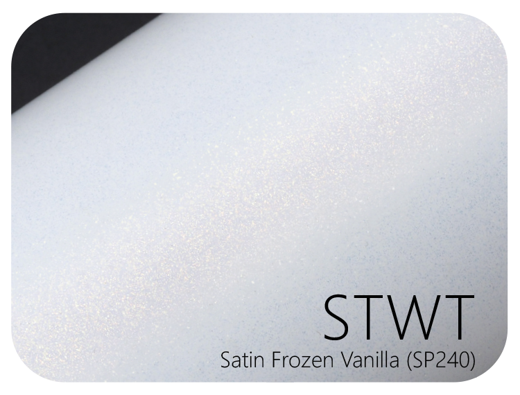 LIFE+GUARD STWT (SP240) Satin Frozen Vanilla vinyl skin sample for 3C protective wraps