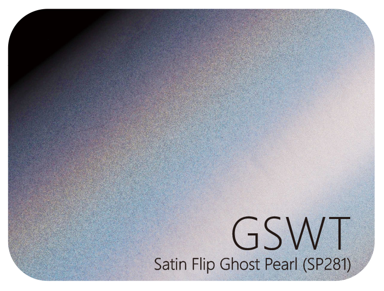 LIFE+GUARD GSWT (SP281) Satin Flip Ghost  Pearl vinyl skin sample for 3C protective wraps