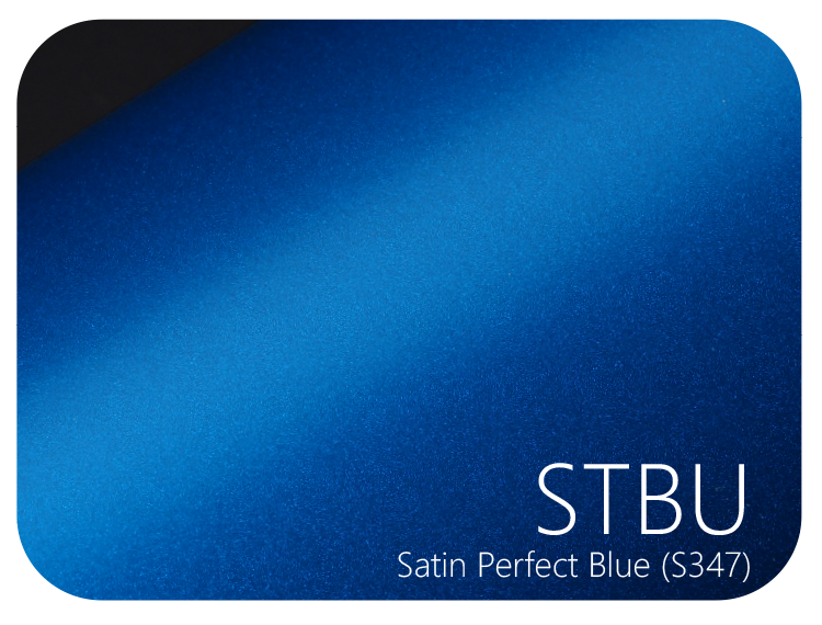 LIFE+GUARD STBU (S347) Satin Perfect Blue vinyl skin sample for 3C protective wraps