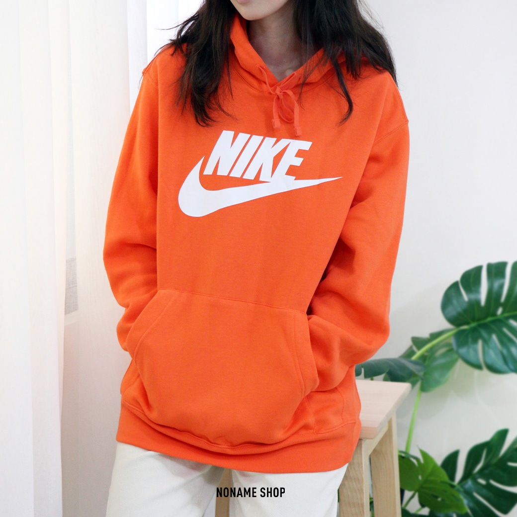 🎄聖誕限定優惠🎄 NIKE 經典 字勾 基本款 連帽 帽Tee 長袖 橘白