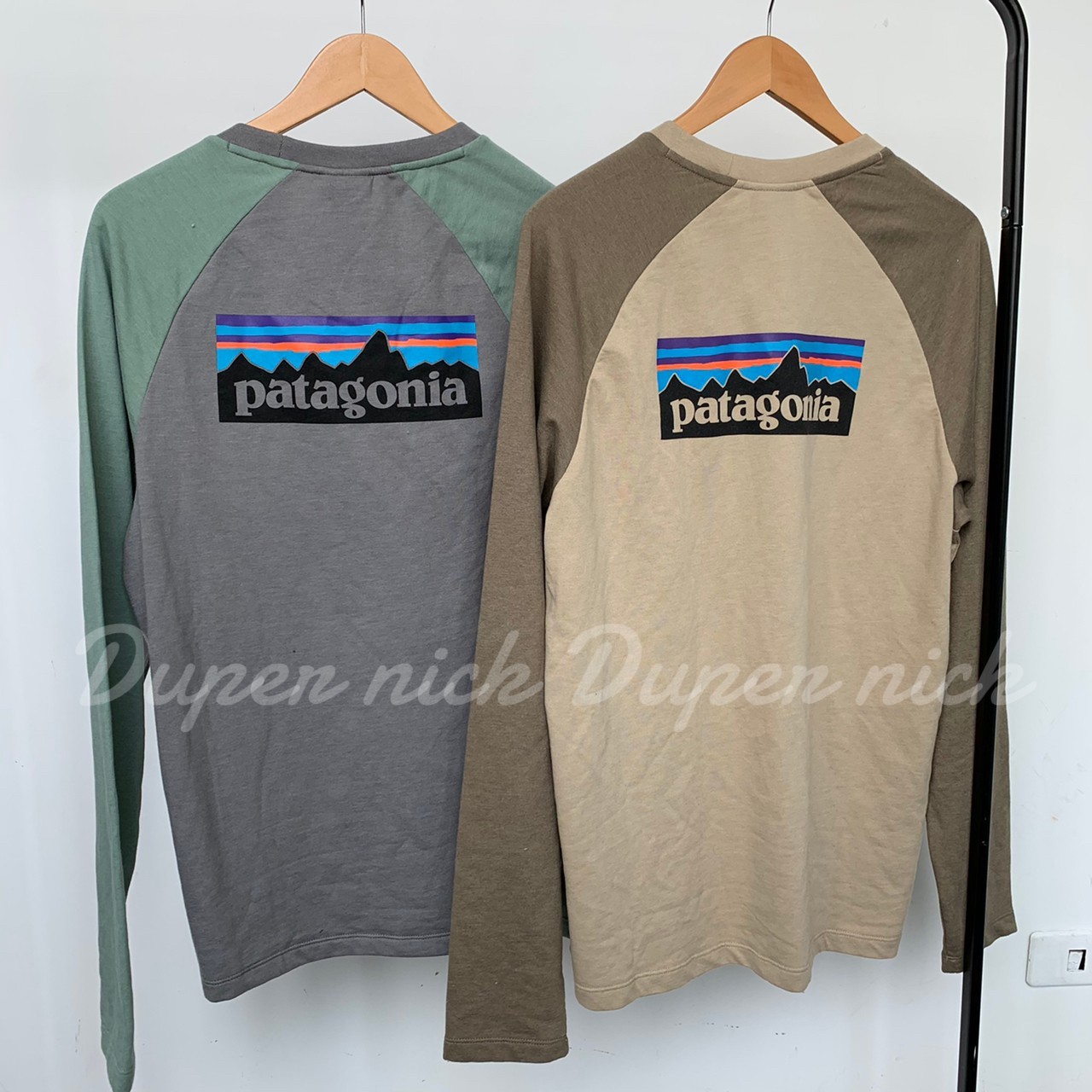 Patagonia P-6 Logo 刷毛大學TEE  抹茶綠/卡其
