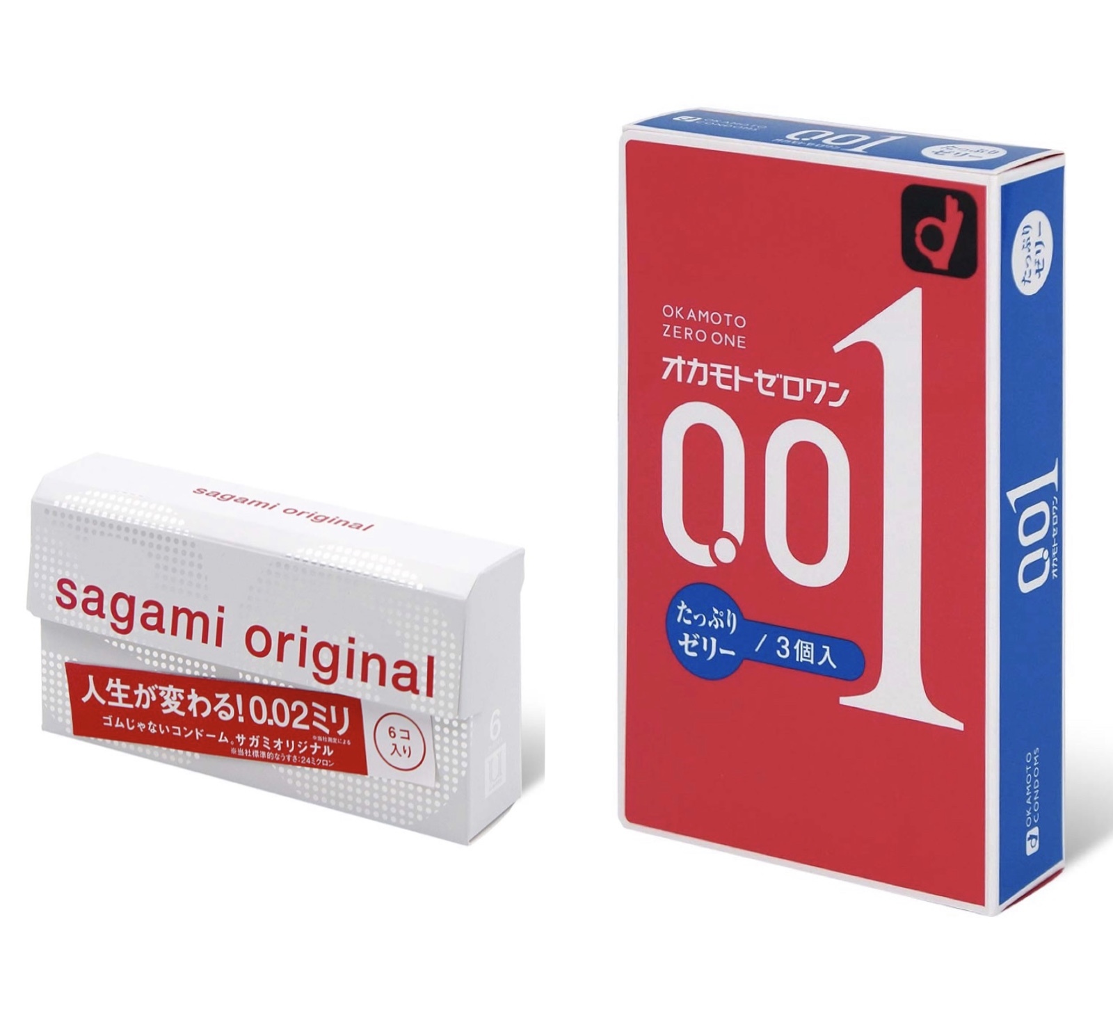 Sagami 0.02 6個裝安全套 + okamoto 0.01潤滑劑加量3個裝安全套