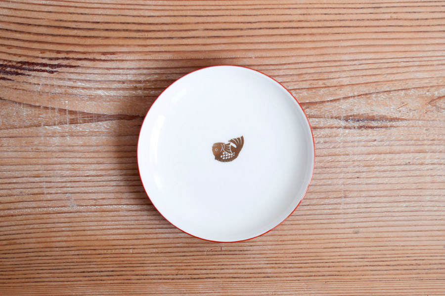 BARBAR - 紅白小皿 祝鯛／紅