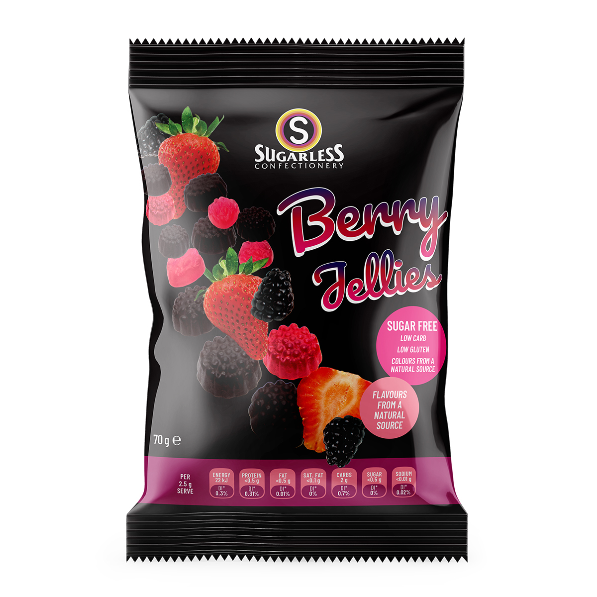 [Sugarless Confectionery] Berry Jellies 低糖士多啤梨雜莓啫喱軟糖 70g