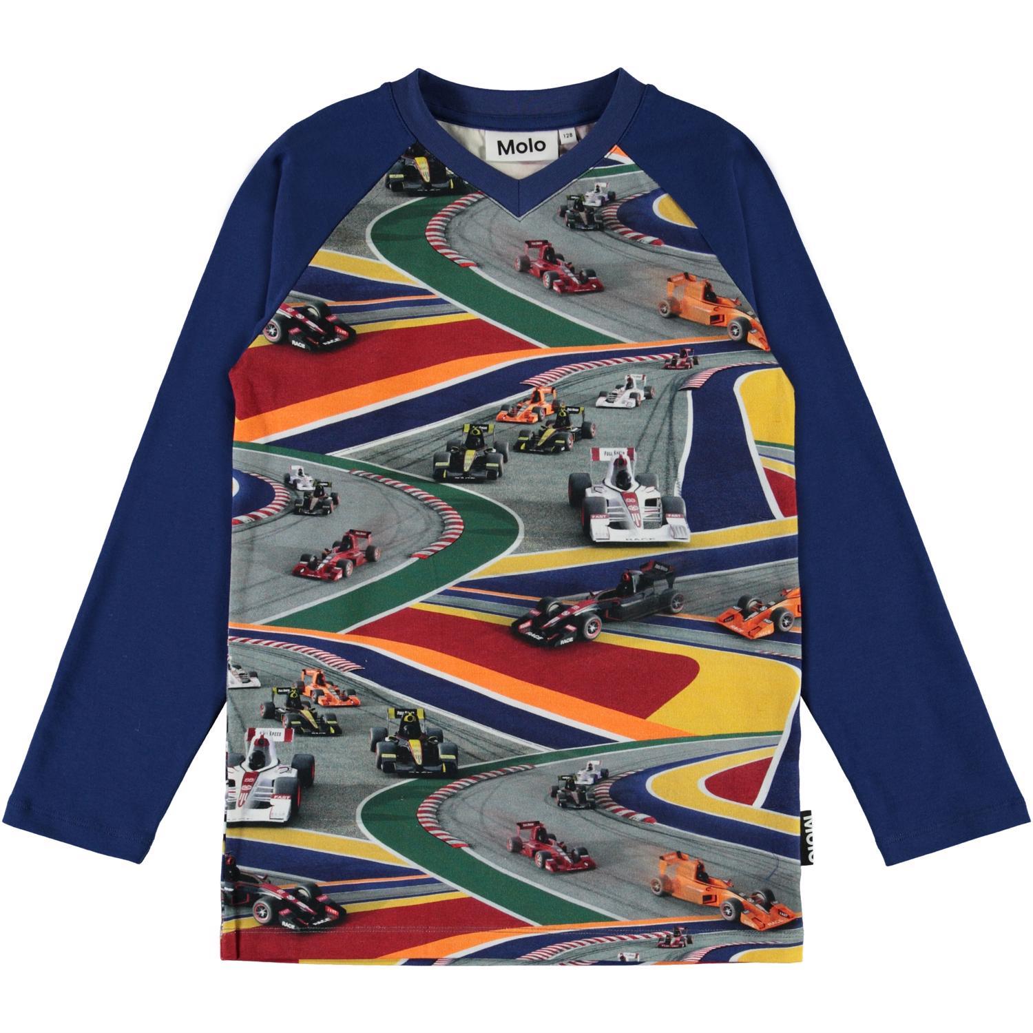 〖 Molo 〗深藍賽車拼接上衣