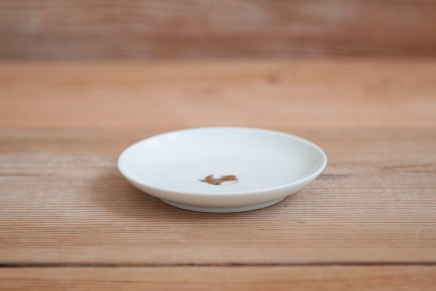 BARBAR - 紅白小皿 鴛鴦夫婦／白(雄鳥)