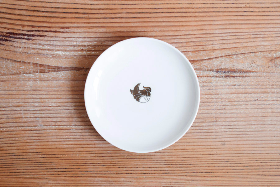 BARBAR - 紅白小皿 鴛鴦夫婦／白(雄鳥)