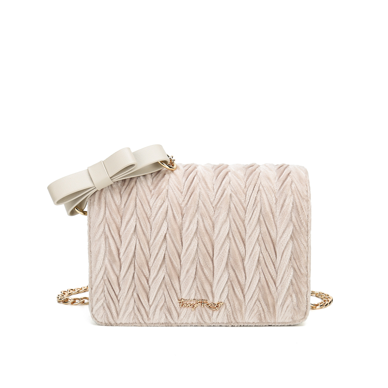 Fancy Bow Bow Velvet Shoulder Bag