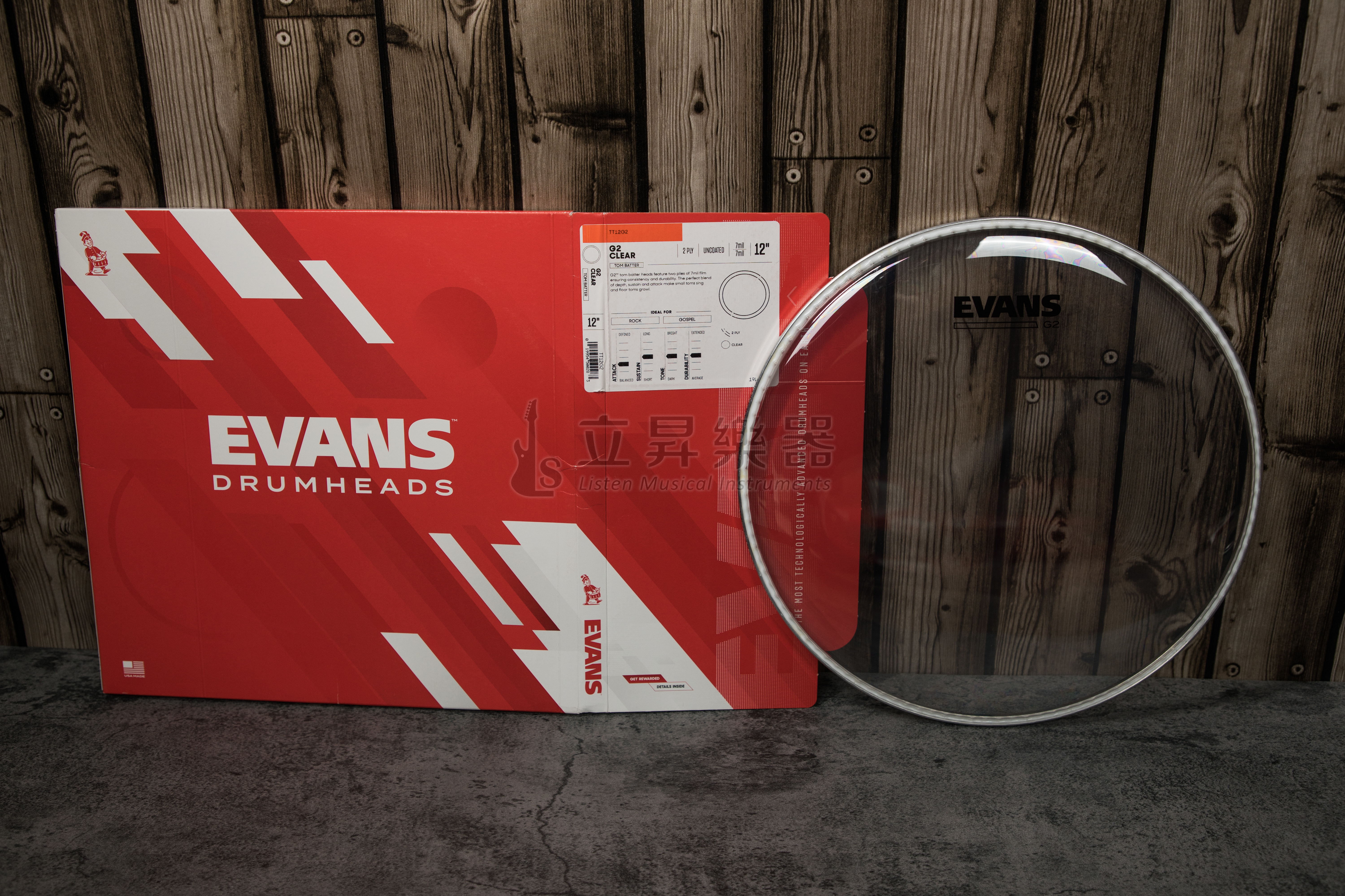 Evans 系列鼓皮 TT10G2/TT12G2/TT13G2/TT14G2 雙層 透明(10" 12" 13" 14")