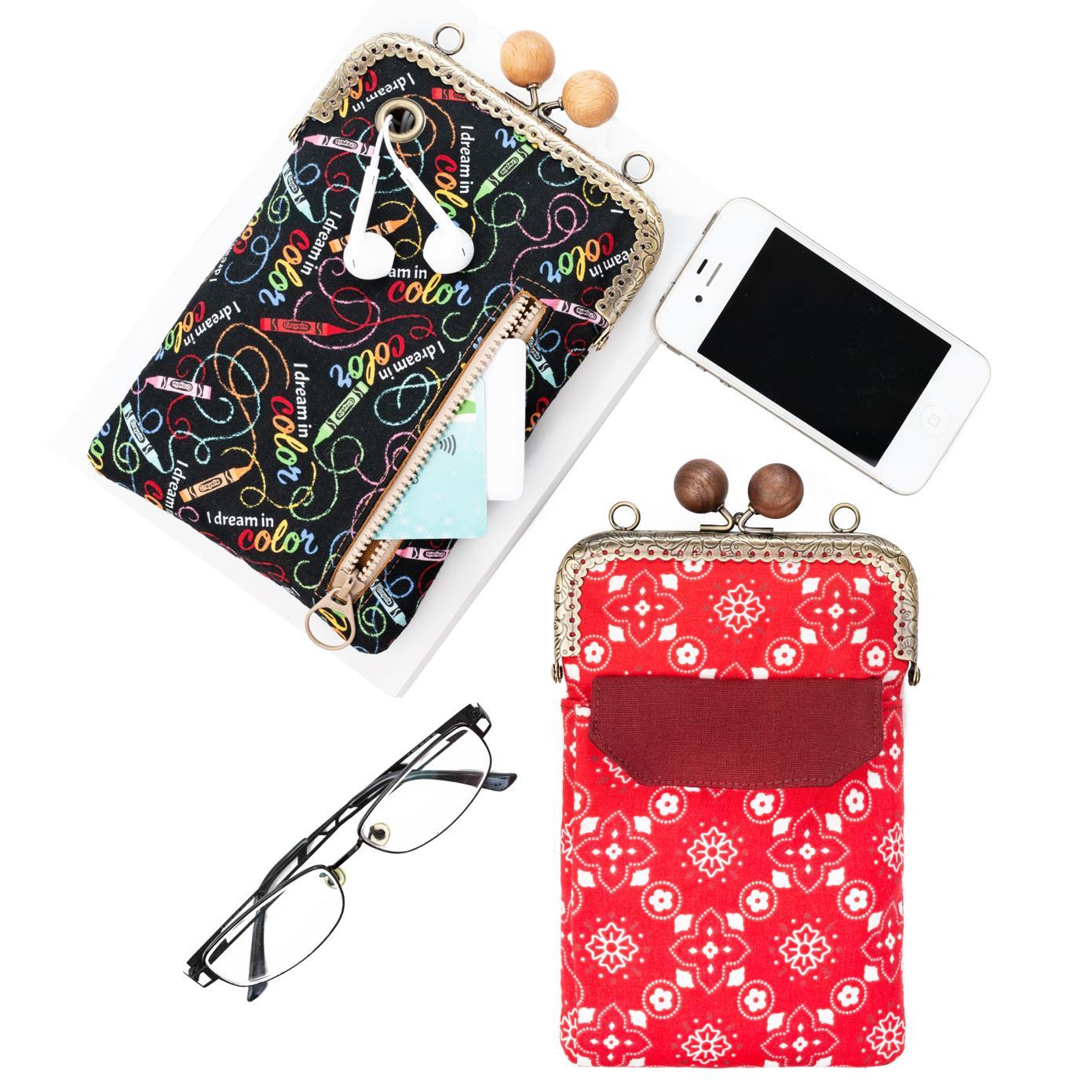 12.5公分ㄇ形花邊木珠口金【贈手提口金手機袋紙型】