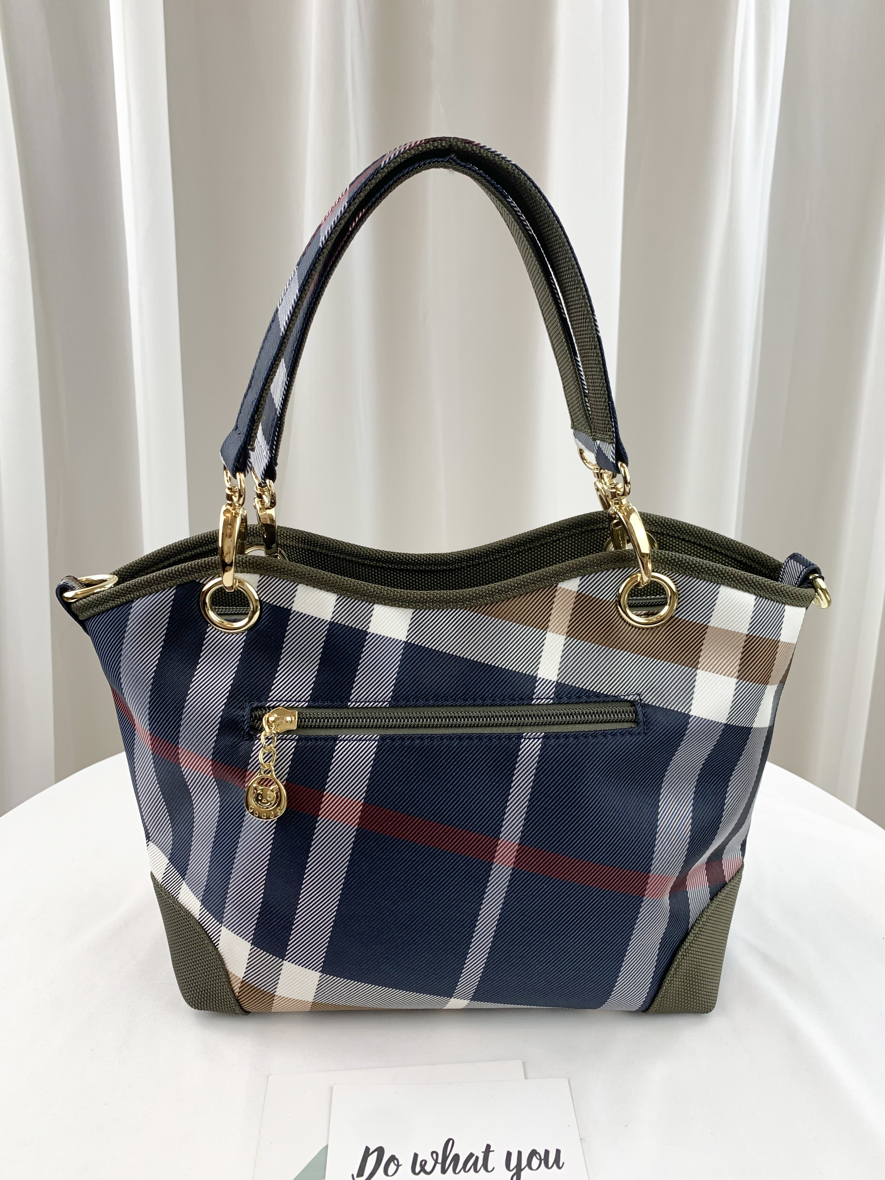 GOODS 大格綠 拼色防潑水手提包 / 側背包 #2266