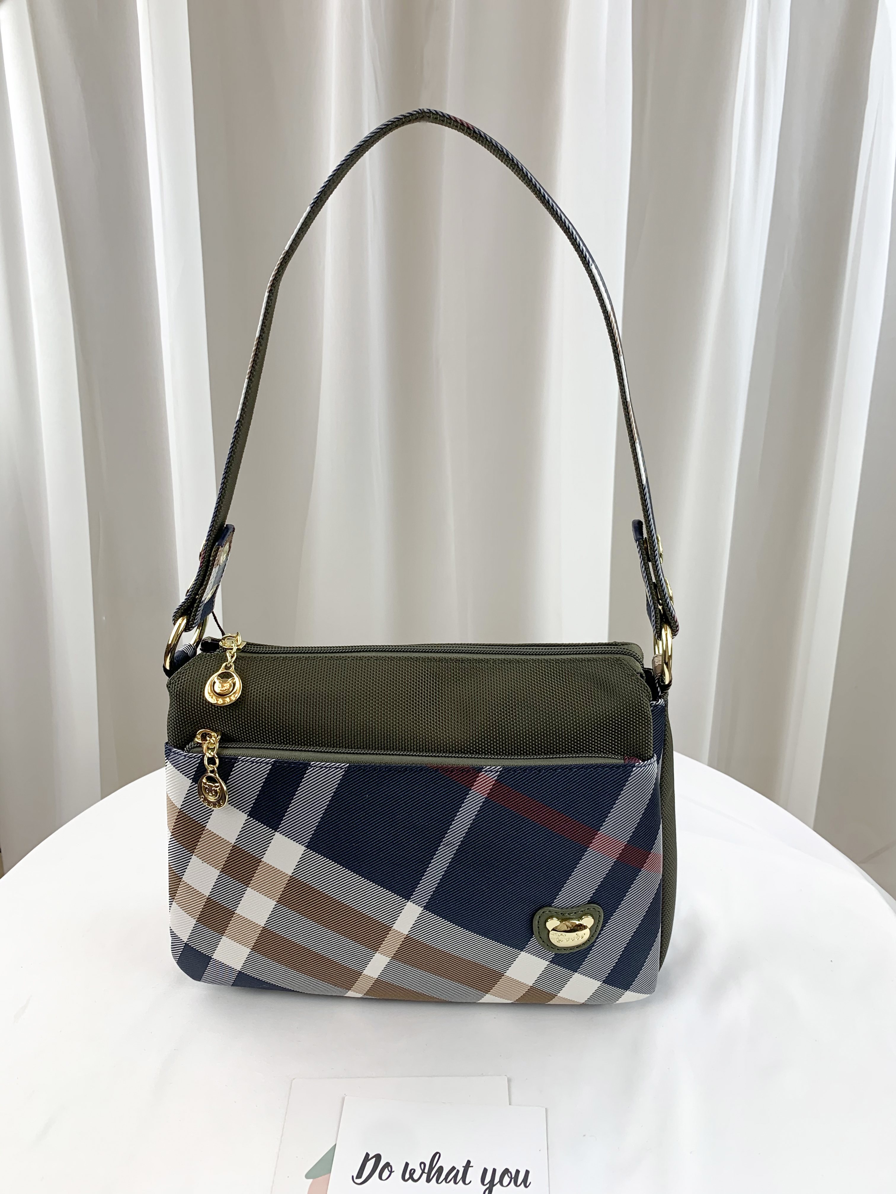 GOODS 大格綠 拼色防潑水肩背包 / 側背包 #29259