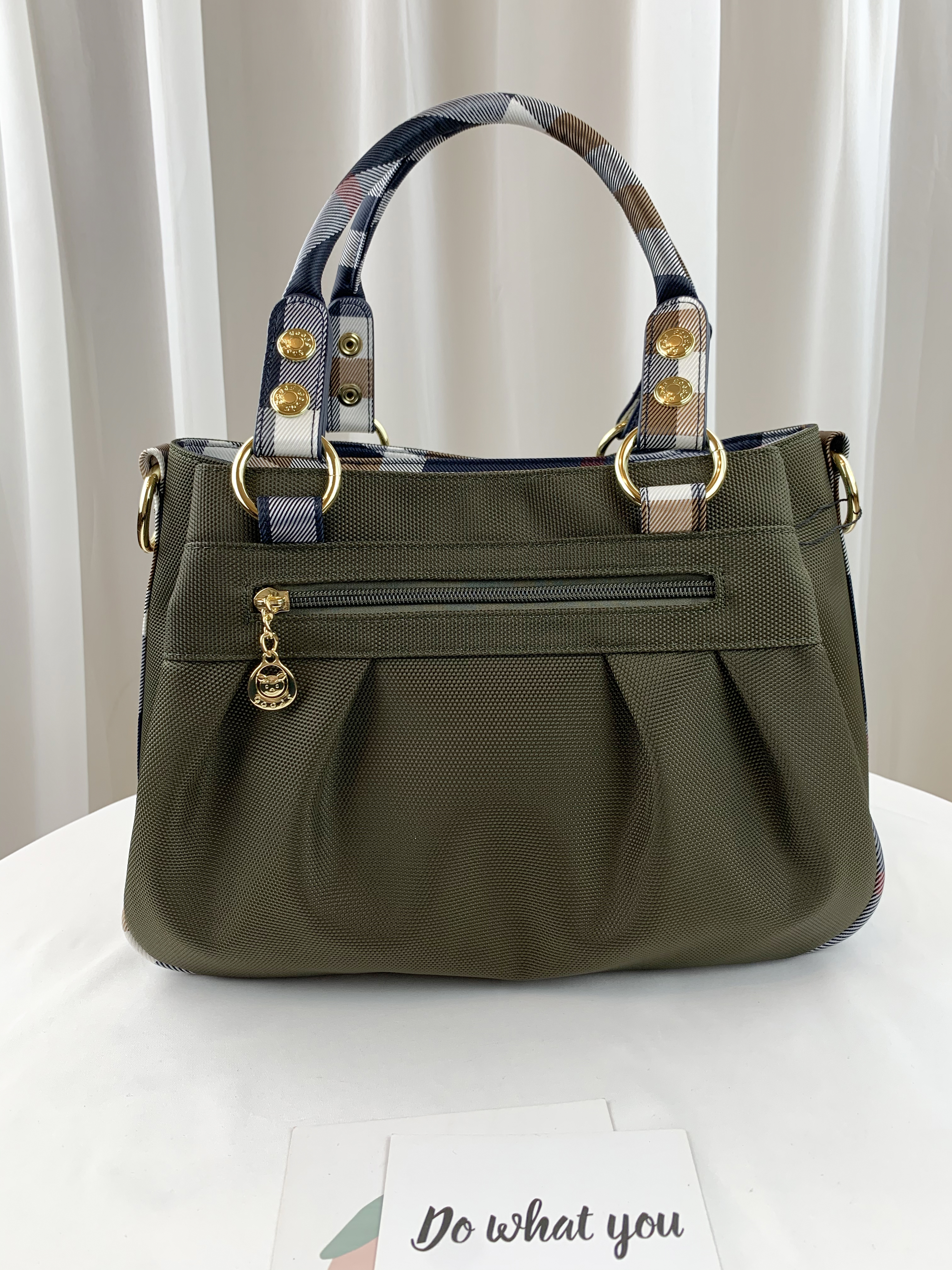 GOODS 大格綠 拼色防潑水手提包 / 側背包 #29537