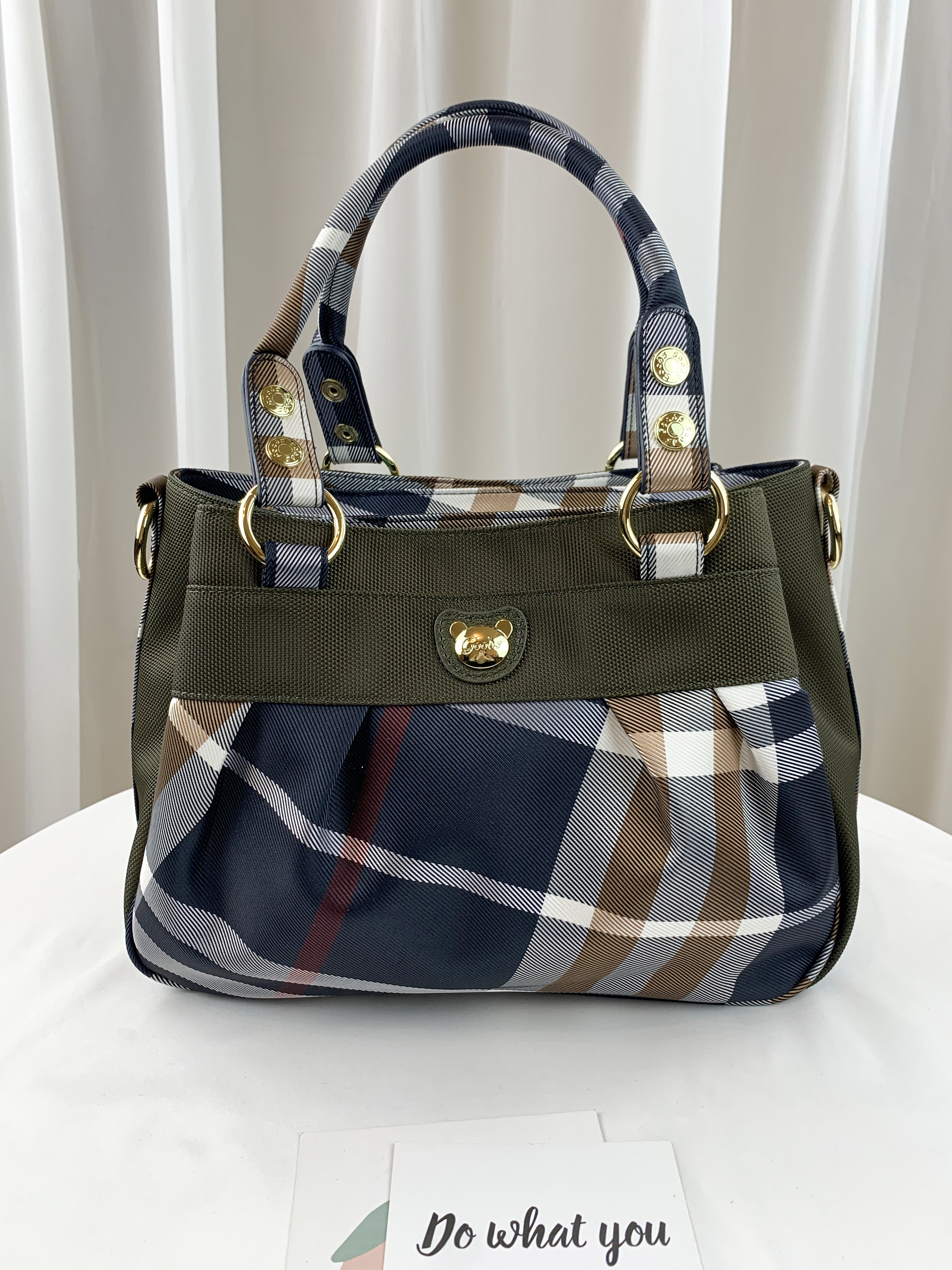 GOODS 大格綠 拼色防潑水手提包 / 側背包 #29537