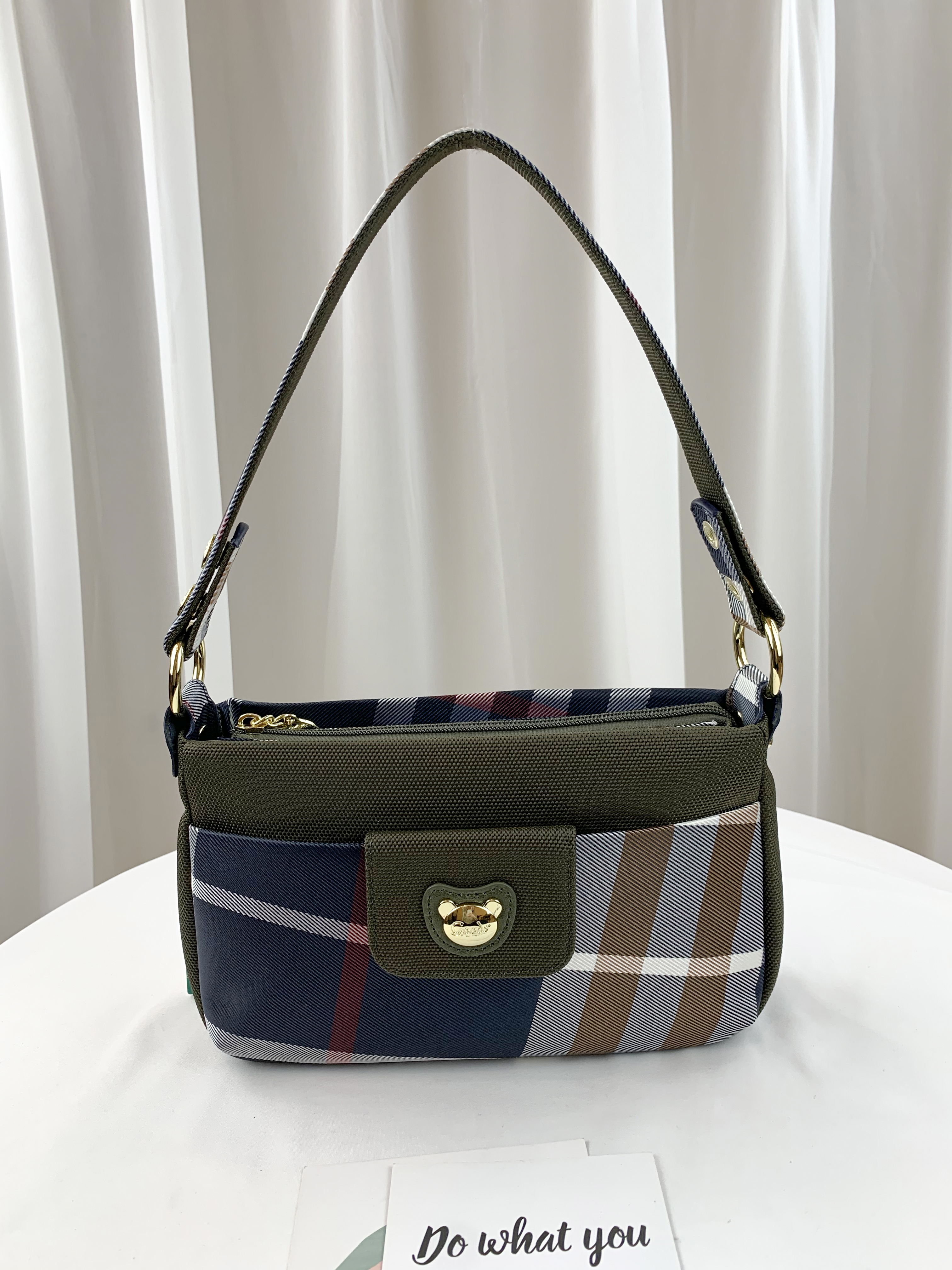 GOODS 大格綠 拼色防潑水肩背包 / 側背包  #29549