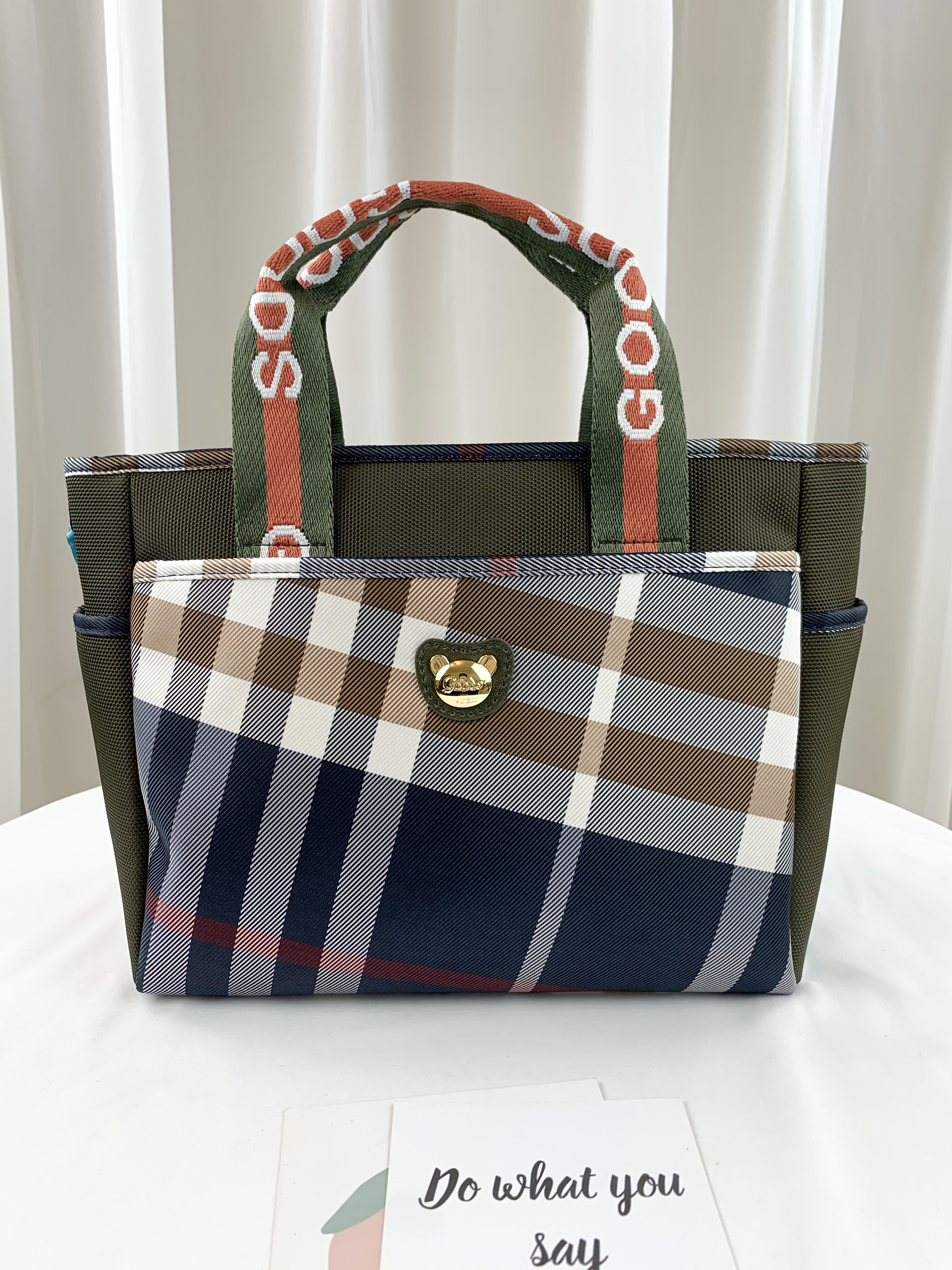 GOODS 大格綠 拼色防潑水手提包 / 側背包 #2745