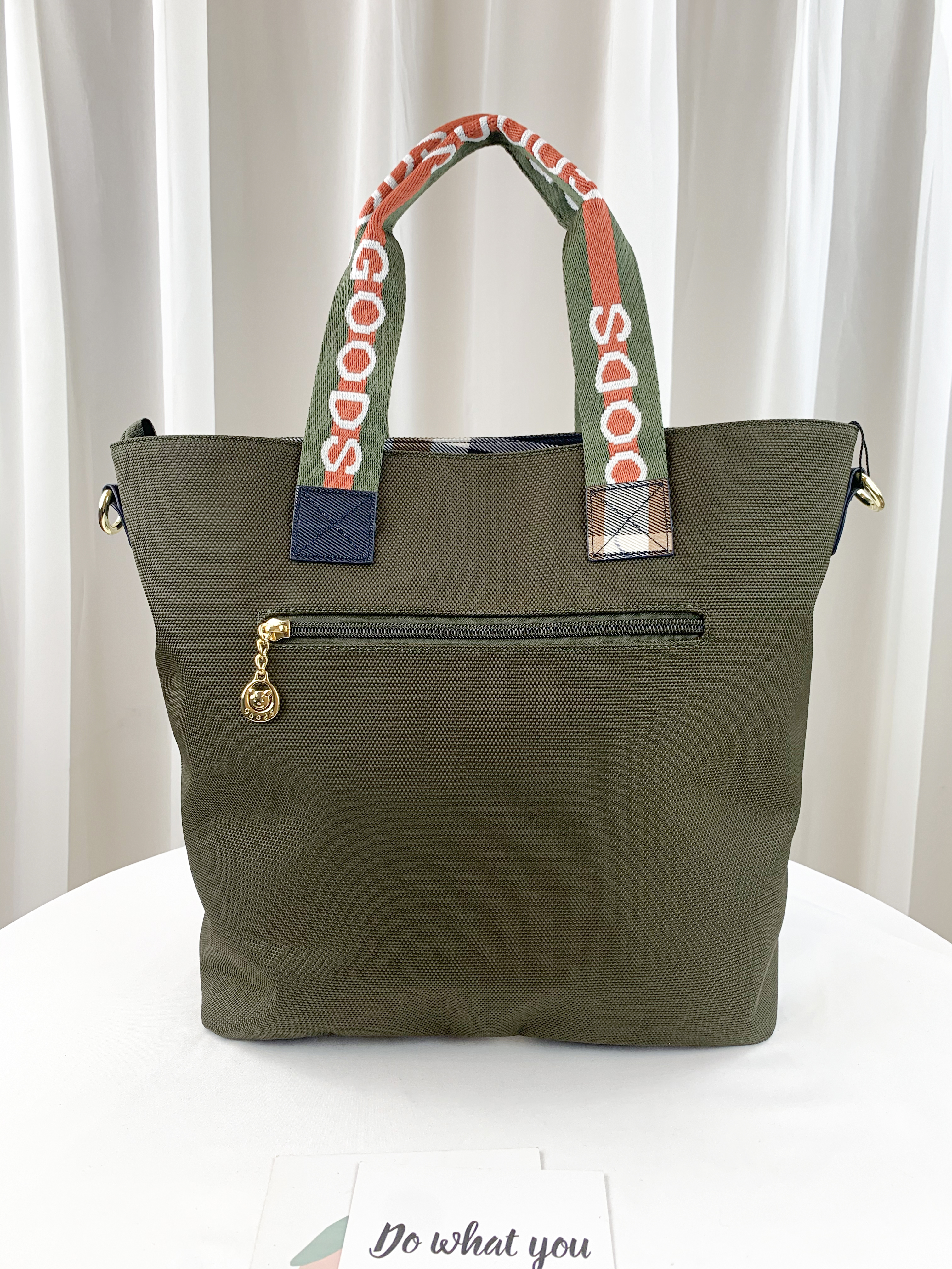 GOODS 大格綠 拼色防潑水手提包 / 側背包 #2747