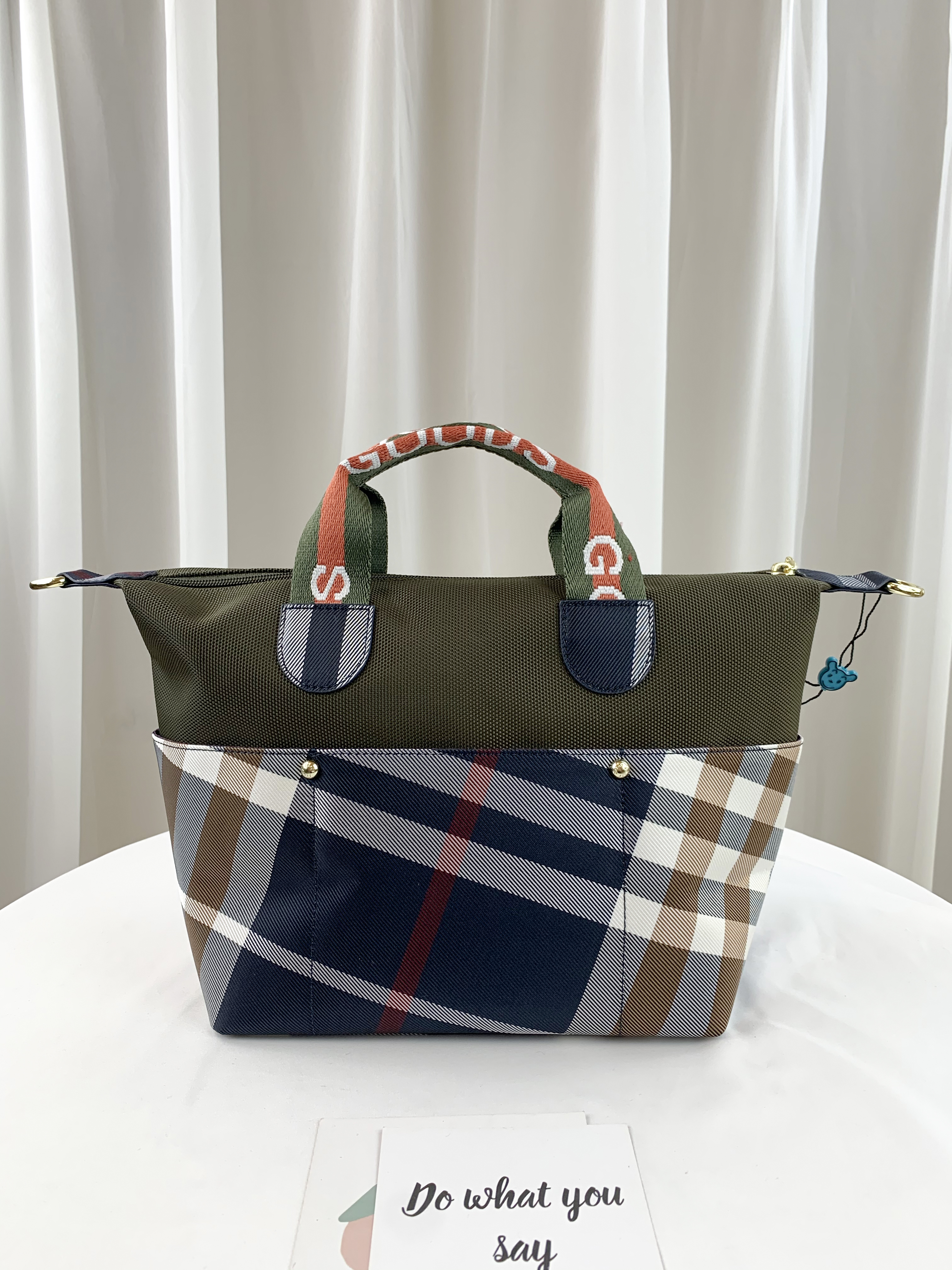 GOODS 大格綠 拼色防潑水手提包 / 側背包 #2748