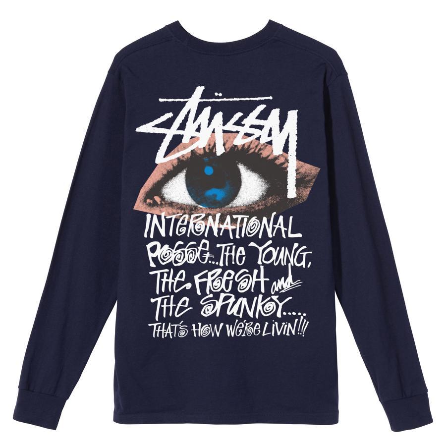 [Instock] STÜSSY OCULAR LS TEE NAVY