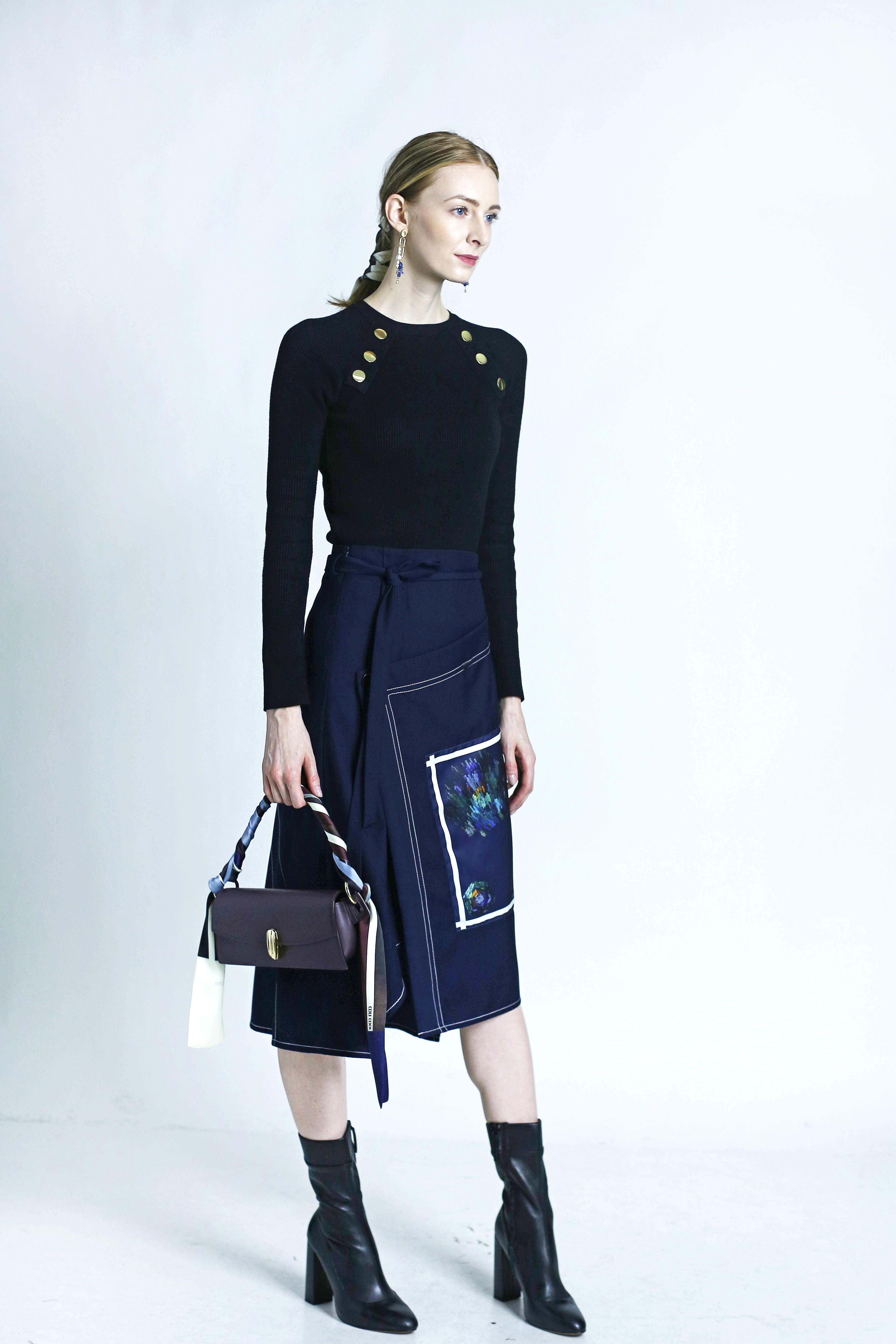 COLE COOL AW20 asymetric print skirt
