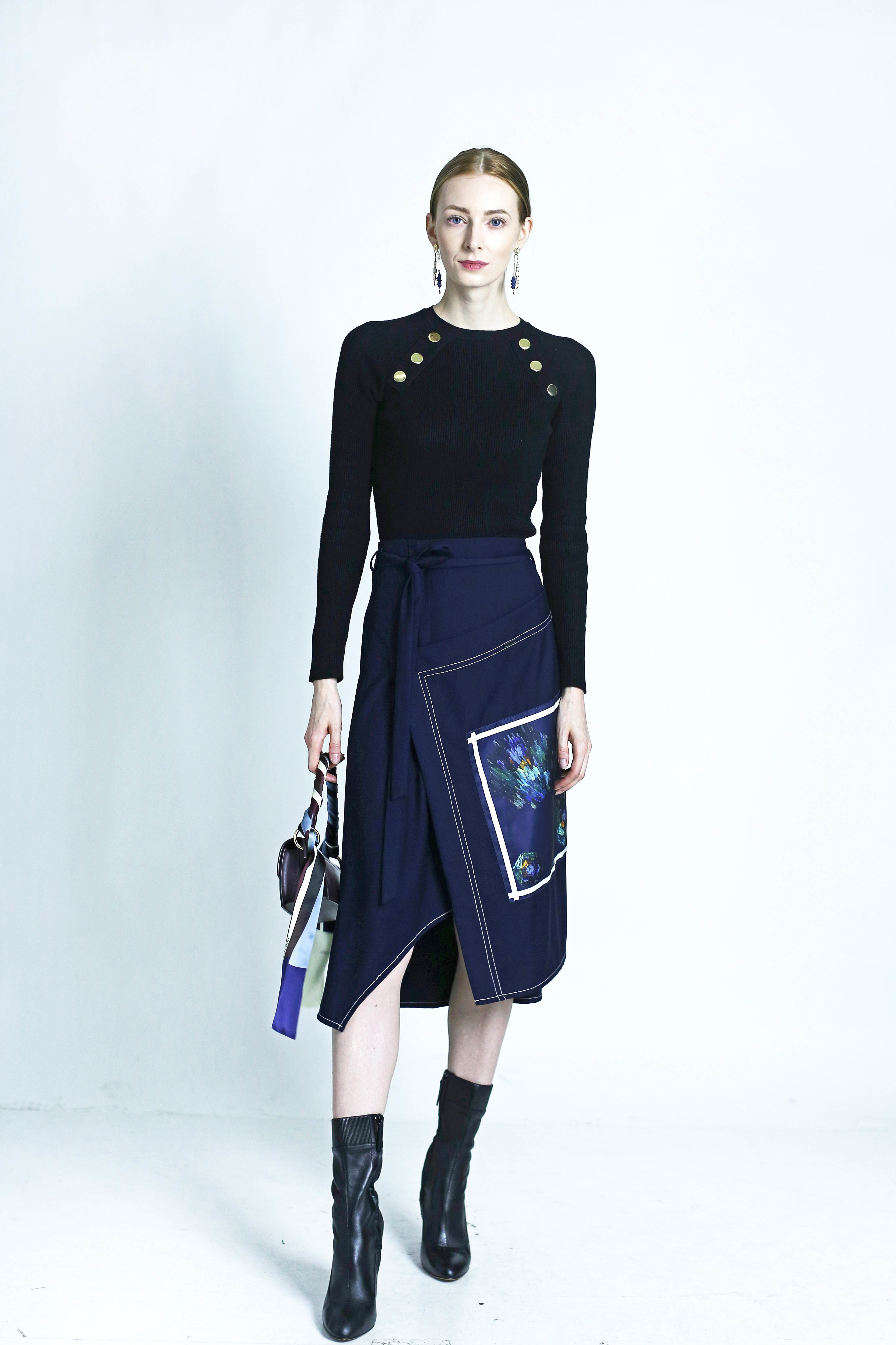 COLE COOL AW20 asymetric print skirt
