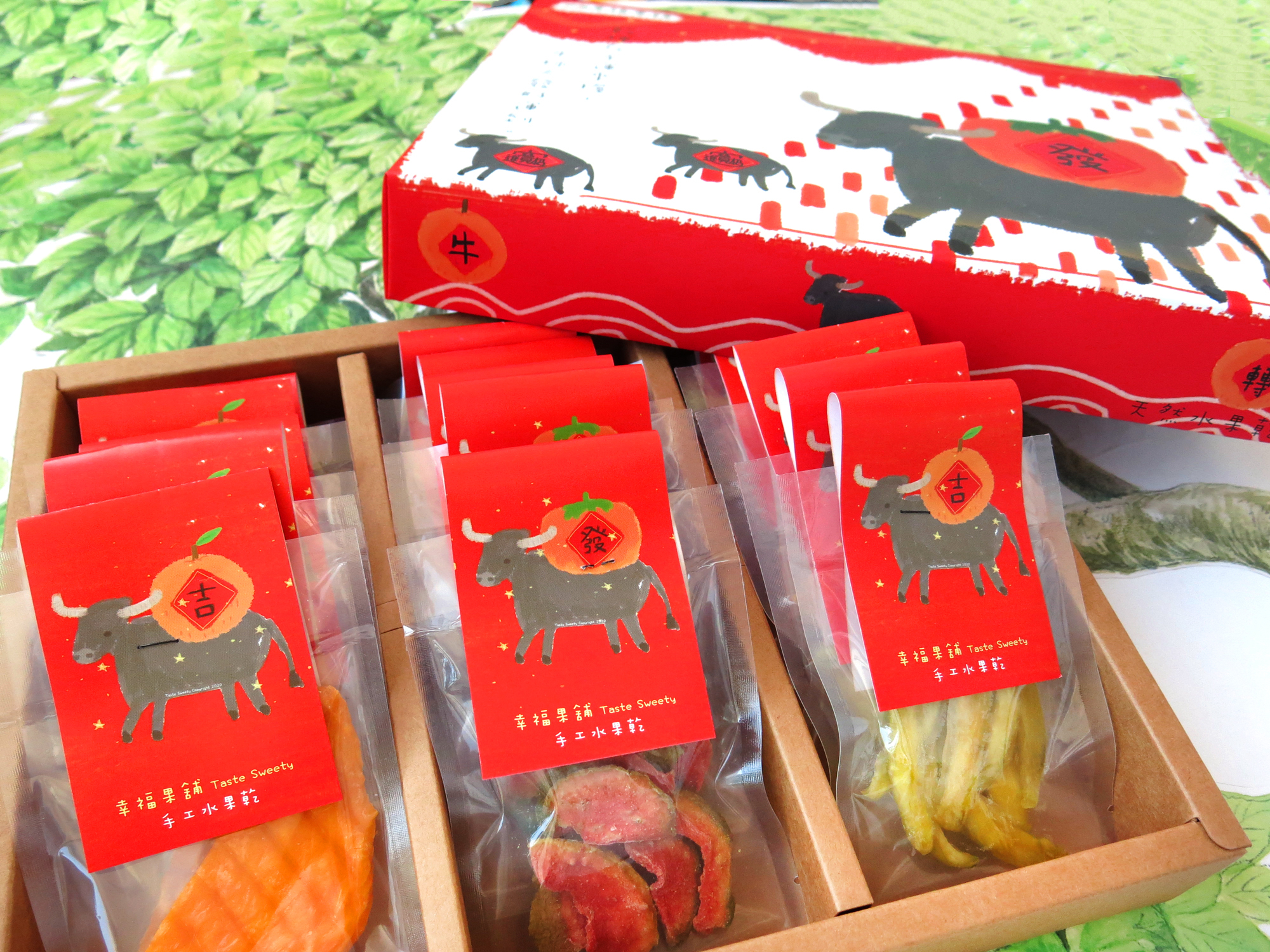 新年牛轉乾坤水果乾禮盒3格(12入/15入/18入)