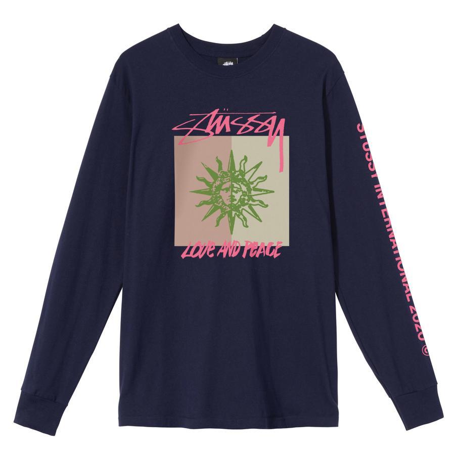[Instock] STÜSSY Love and Peace LS Tee "Navy"