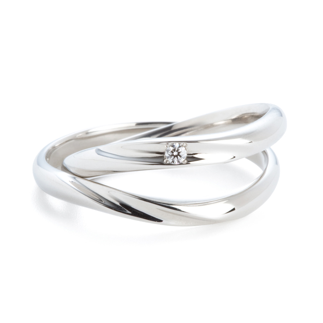 Twins cupid - Happy Wave 鉑金 (Pt900) 結婚戒指