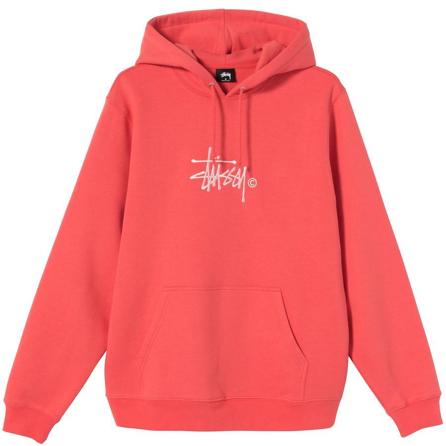 [Instock] STÜSSY COPYRIGHT STOCK EMBROIDERED HOODIE PALE RED