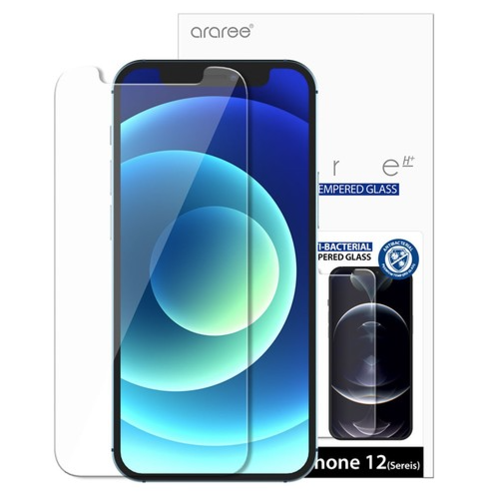 iPhone 12 韓國 araree Core 抗菌超強化玻璃保護貼（香港行貨)