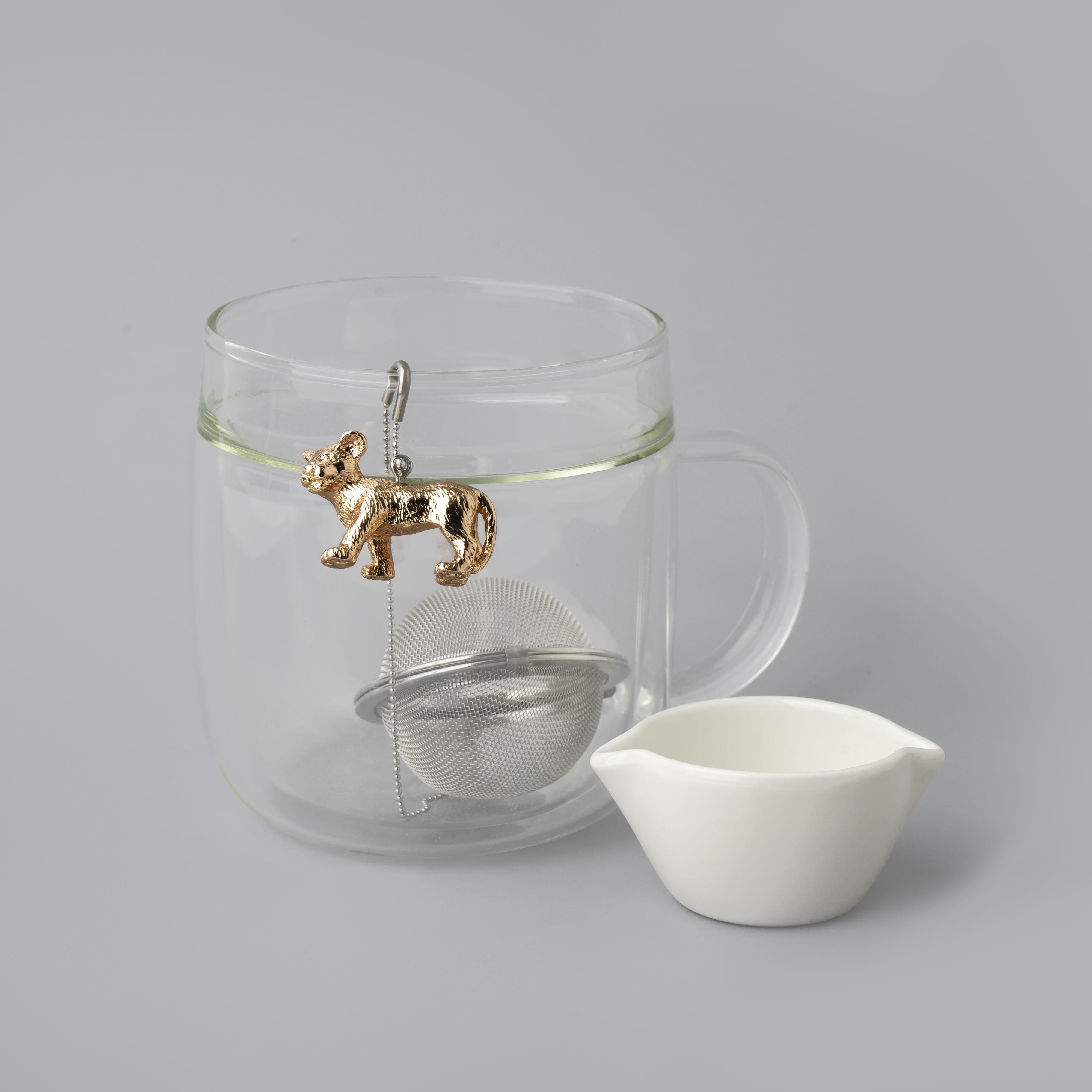 CHICHI 奇趣茶球 - 精緻吊飾系列 - 小獅子（玫瑰金）