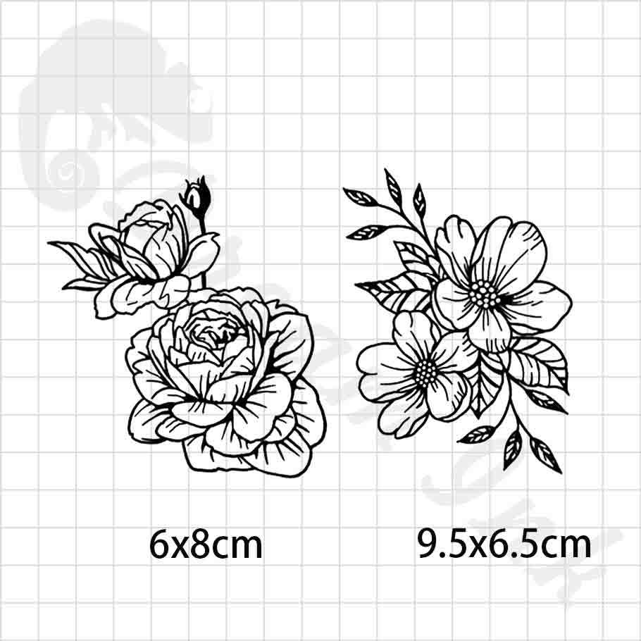 Dream Ink 漸黑刺青貼 山茶花w142 果膠紋身改良版逼真不反光紋身貼紙暫時刺青tatto