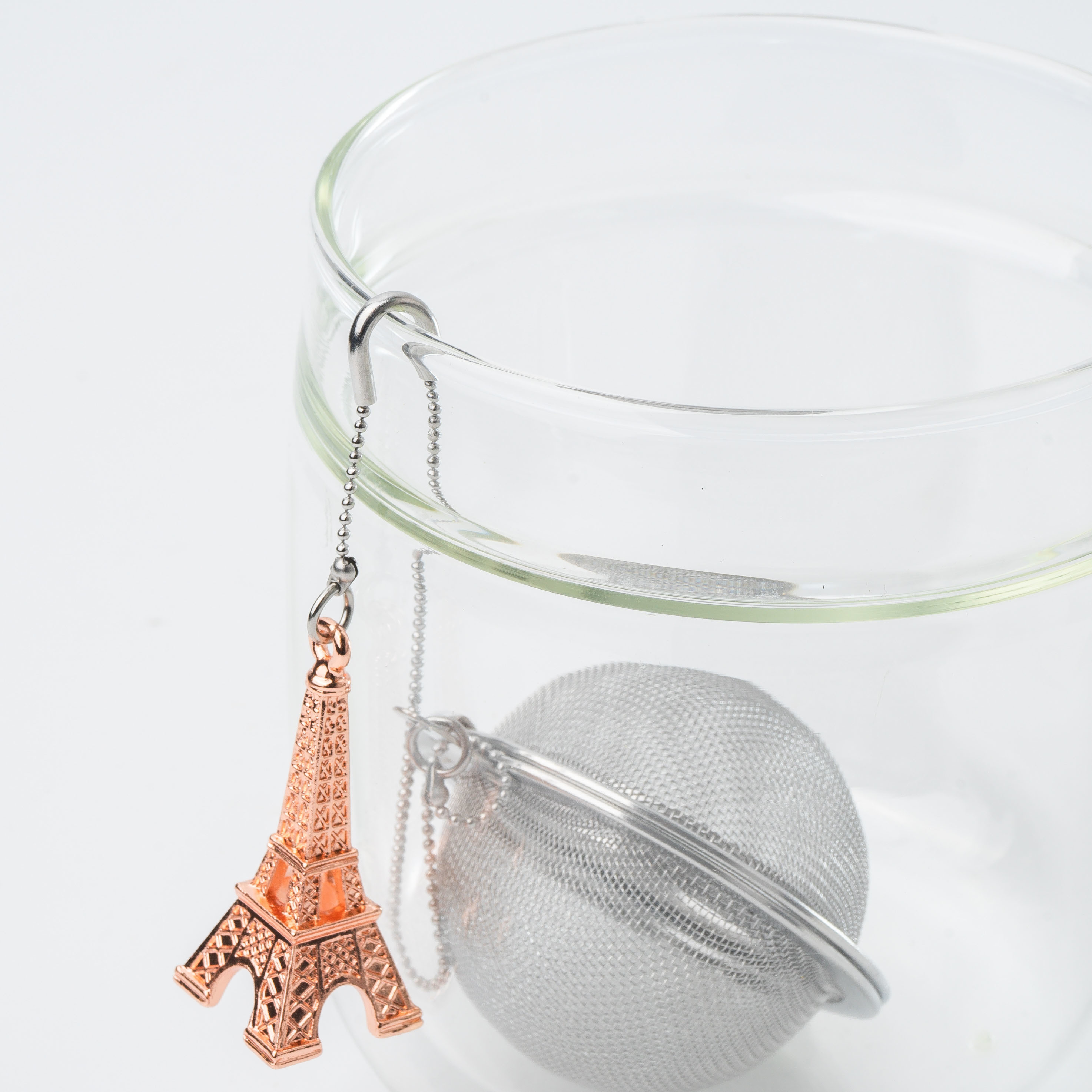 CHICHI 奇趣茶球 - 精緻吊飾系列 - 艾菲爾鐵塔（玫瑰金）
