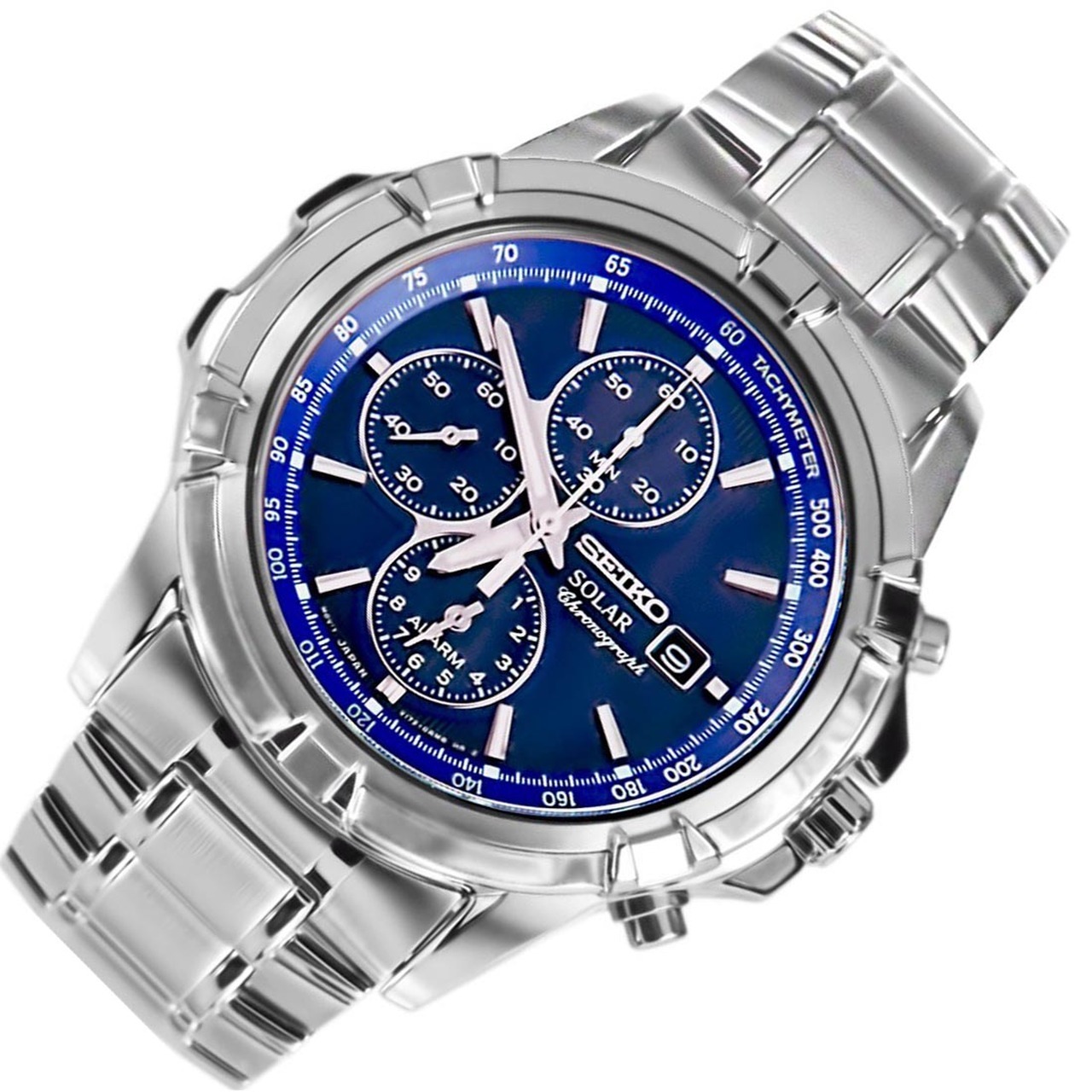 精工太陽能計時鬧鐘 男士手錶 SSC141P1