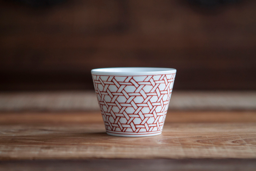 BARBAR - 蕎麥豬口杯 和紋／赤-籠目紋