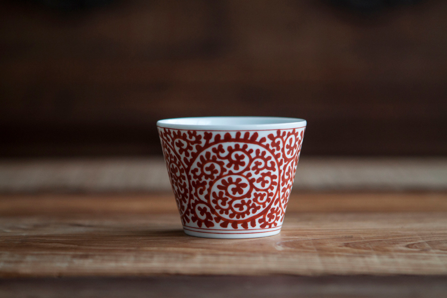 BARBAR - 蕎麥豬口杯 和紋/赤-蛸唐草紋