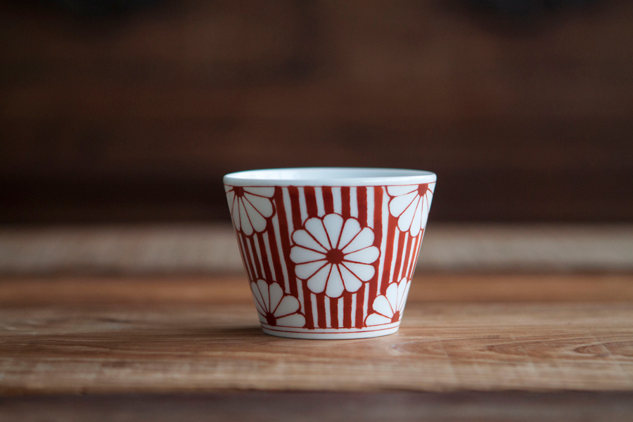 BARBAR - 蕎麥豬口杯 和紋／赤-菊花紋