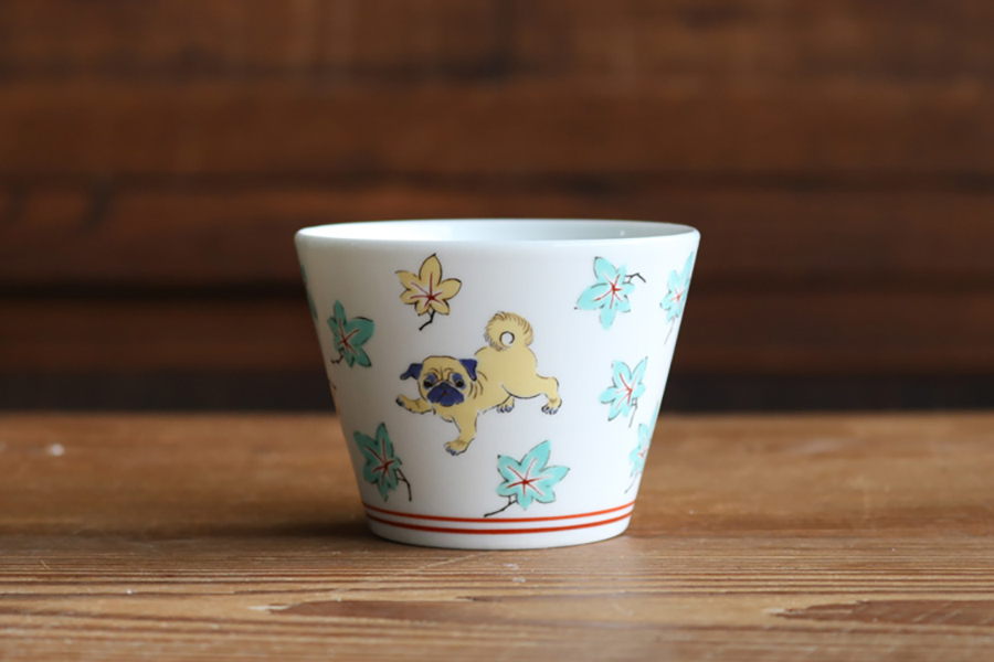 BARBAR - 蕎麥豬口杯 彩繪／巴哥犬