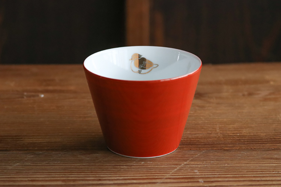 BARBAR - 蕎麥豬口杯 鴛鴦夫婦／紅(雌鳥)