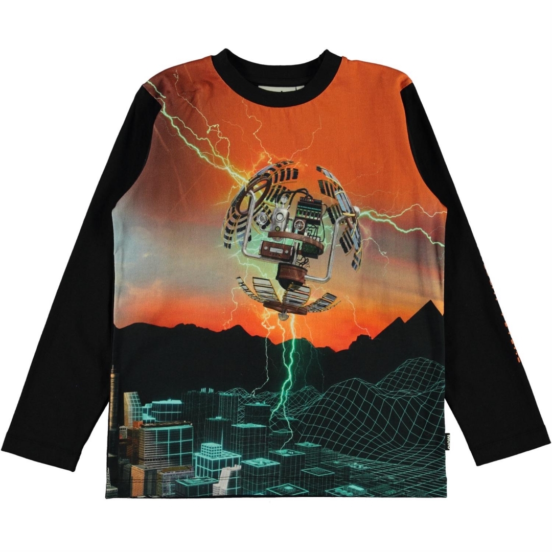 〖 Molo 〗黑色未來城市拼接上衣