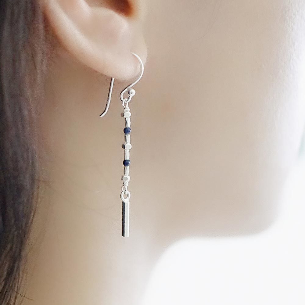 慵懶小酒吧純銀耳環(銀色/青金石)/SE762S