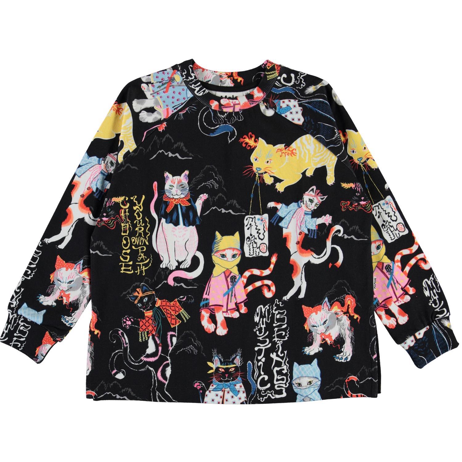 〖 Molo 〗黑色奇幻喵咪上衣