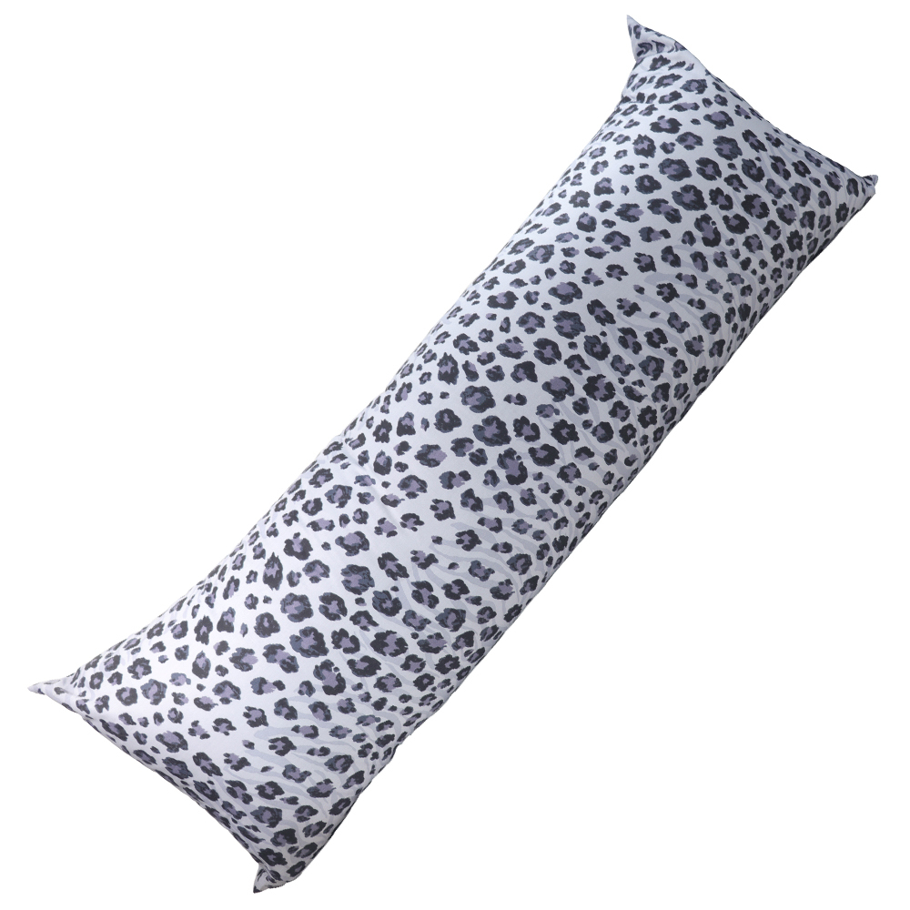 omax灰色豹紋長抱枕120x45cm-1入 破盤下殺 OMAX歐妹思購物網