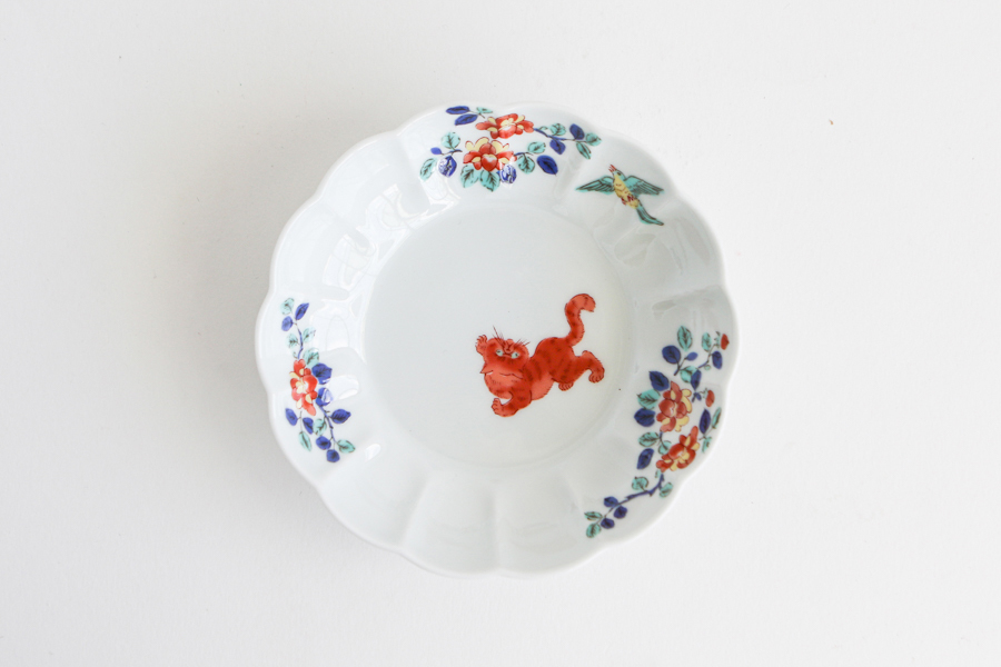 BARBAR  - 彩繪菊形鉢 中／異國短毛貓