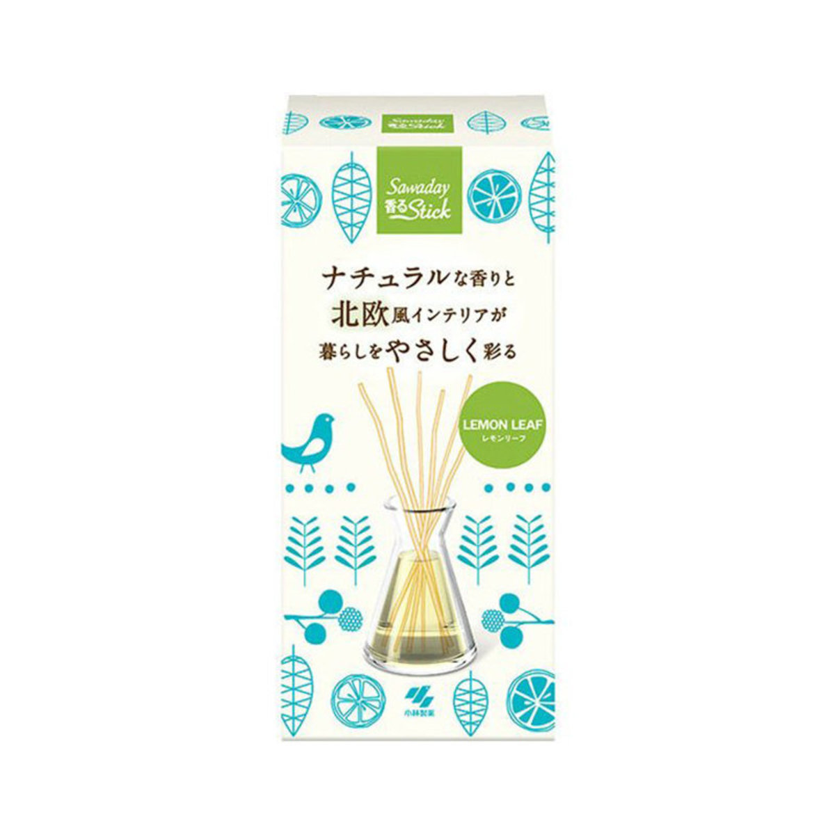 小林製藥 - Sawaday Stick 北歐風室內香薰擴香組 70ml (米白色-清新檸檬葉香)