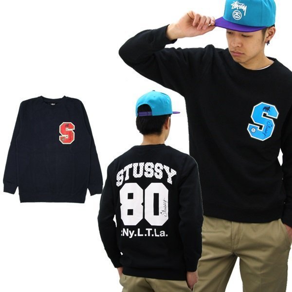 STUSSY S80 Varsity trainer 大學TEE 黑 藍 新款 1913550