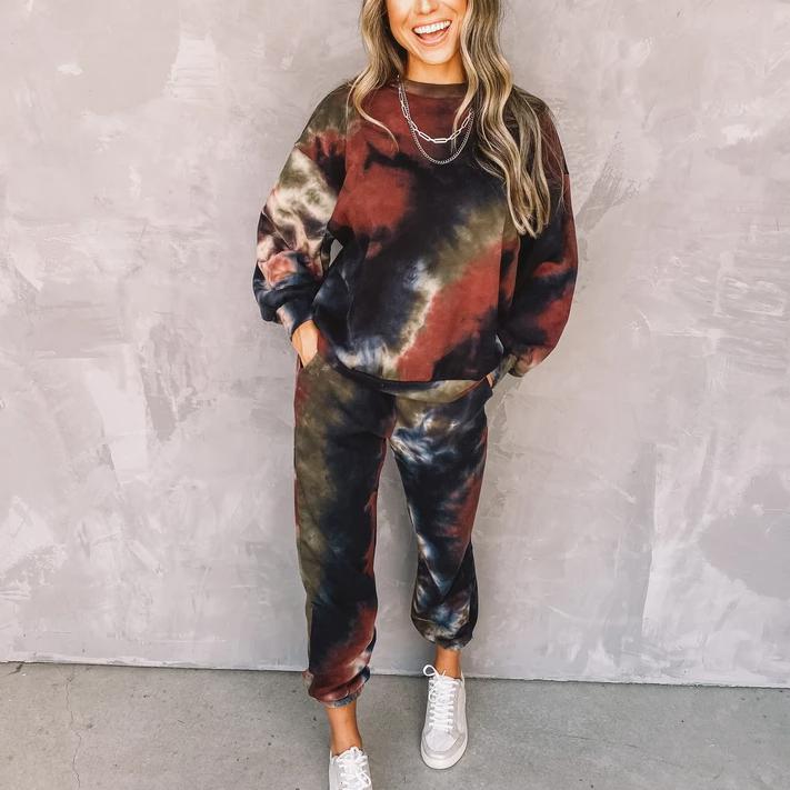 tie dye sweat and jogger set